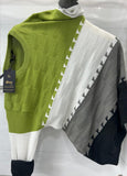 Green and White Horizontal Lining Knitting T-shirt for men