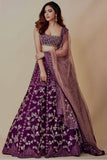 Authentic Purple Color Lehenga Choli With Dupatta Embroidery Work