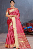 Party Wear Pink Assam Silk Saree