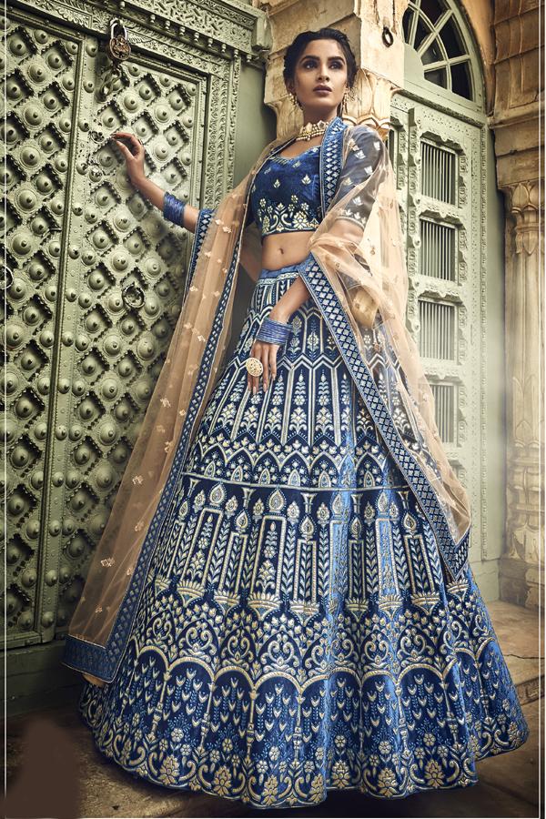 Buy Royal Blue Stylish Designer Wedding Wear Lehenga Choli | Wedding Lehenga  Choli