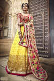 Sequence & Zari Worked Lehenga With Floral Design Choli And Dupatta For Party Wear