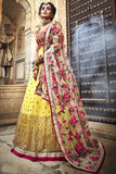 Sequence & Zari Worked Lehenga With Floral Design Choli And Dupatta For Party Wear