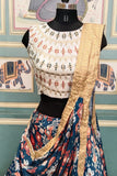 Beautiful Printed Silk Lehenga Choli & Dupatta With Embroidery & Thread Work