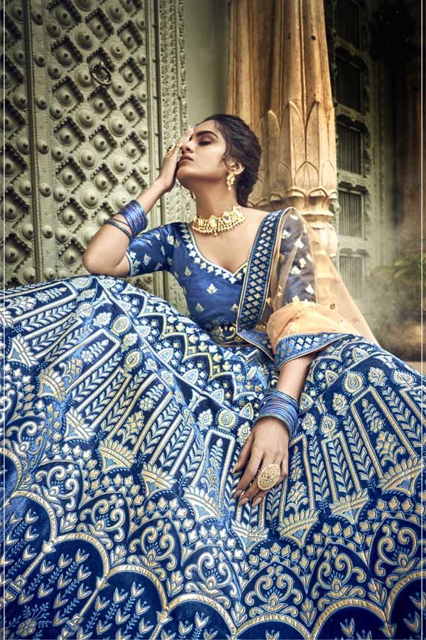 Blue Designer Lehenga Choli Sabyasachi Lehenga for Women Wedding Lehenga  Skirt Partywear Lehenga Blouse Indian Outfit Bridal Lehenga Gift - Etsy