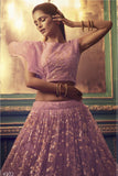 Beautiful Purple Colored Heavy Sequence & Thread Work Lehenga Choli For Wedding Wear