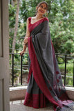 Fancy Linen Cotton Stylish digital Printed Saree For casual Wear