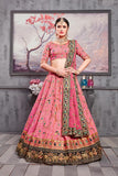 Pink Color Banarasi Silk Lehenga Choli With Dupatta For Women