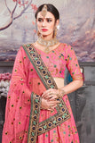 Pink Color Banarasi Silk Lehenga Choli With Dupatta For Women