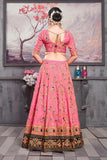 Pink Color Banarasi Silk Lehenga Choli With Dupatta For Women