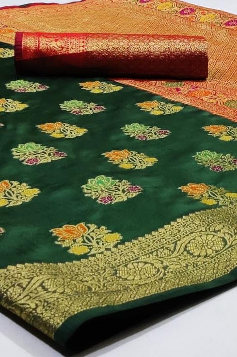 Banarasi Silk With Heavy Woven Saree For Party Wear