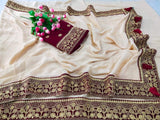 Stunning Designs Sarees With Beautiful Work Blouse