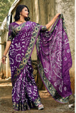 Art Silk With Jacquard Border Design Bandhani Saree