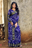 Blue Bandhani Jacquard Art Silk Saree