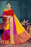 Authentic Designer Raw Silk Saree With Unstitched Blouse
