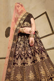 Designer Exclusive Pure Velvet Maroon Color Bridal Lehenga Choli For Party Wear