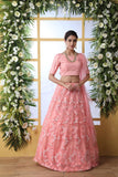 Glamrous Semi Stitched Net Lehenga Choli For Wedding Wear