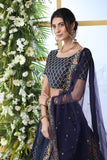 Beautiful Navy Blue Floral Thread & Sequence Embroidery Lehenga Choli