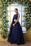 Wedding Wear Dark Blue Designer With Pearl Stone Work Lehenga Choli