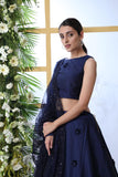 Wedding Wear Dark Blue Designer With Pearl Stone Work Lehenga Choli