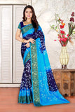 Dark & Bright  Art Silk Bandhani Saree With Jacquard