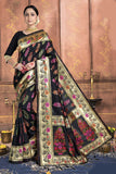 Beautiful Black Colored Art Silk Saree With Rich Pallu Woven