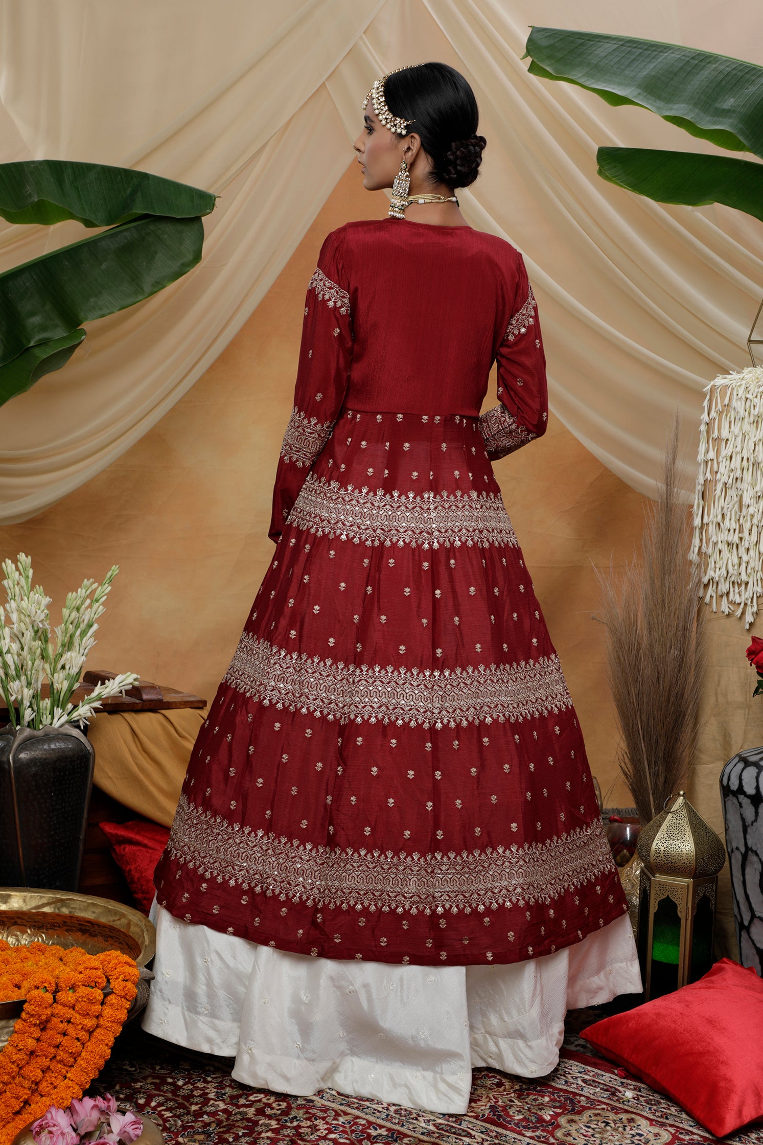 Buy Campaign Trends Maroon Velvet White Stone Work Lehenga Choli With Peach  Net With Velvet Border and White Stone Work Dupatta-288-Maroon Online In  India At Discounted Prices