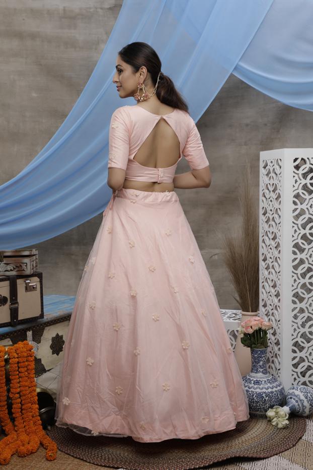 Peach Color Designer Velvet Koti With Net Lehenga Choli For Party Wear