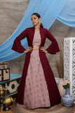 Dusty Pink Net Lehenga Choli With Jacket