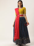 Georgette Drawstring with Heavy Handmade Tassels Lahenga Choli