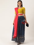 Georgette Drawstring with Heavy Handmade Tassels Lahenga Choli