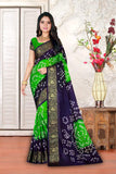 Self Design   Art Silk Bandhani Saree With Jacquard