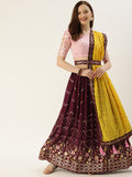 The beautiful play of sequins & thread embroidered Lahenga Choli