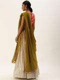 The lehenga is an exquisite one