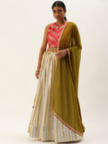 The lehenga is an exquisite one