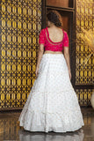 Jacquard Weaving Work Lehenga With Sequence Work Choli & Dupatta