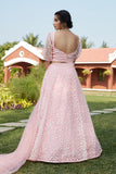 Peach Georgette Designer Wedding Lehenga Choli