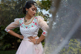 Pink Designer Printed Net Lehenga Choli