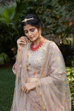 Beige Cotton Lehenga Choli For Wedding and Party Wear