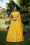 Designer Flower Printed With Threading Work Lehenga Choli