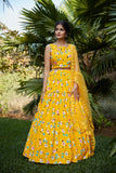 Designer Flower Printed With Threading Work Lehenga Choli