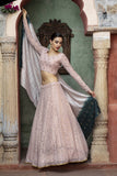Fancy Dust Pink Georgette Lehenga Choli With Sequence Embroidery Work