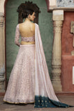 Fancy Dust Pink Georgette Lehenga Choli With Sequence Embroidery Work