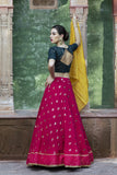 Gorgeous Green & Pink Color With Heavy Sequence Work Lehenga Choli For Party Wear