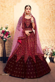 Maroon Embroidery Worked Designer Party Wear Lehenga Choli  With Dupatta