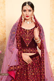 Maroon Embroidery Worked Designer Party Wear Lehenga Choli  With Dupatta