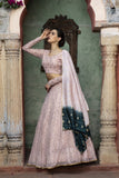 Fancy Dust Pink Georgette Lehenga Choli With Sequence Embroidery Work