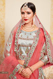 Grey Colored Desiner Lehenga And Embroidery Worked Choli With Dupatta