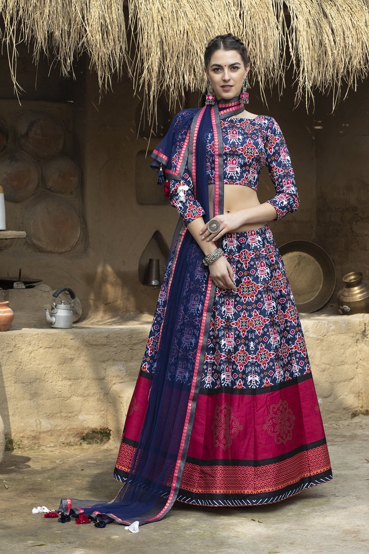 beauteous Wedding Wear Lehenga Choli With Blouse Printed Art Silk