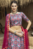 adorable Printed Lehenga Choli With Lace On dupatta Printed Work