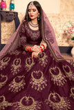 Maroon Colored With Heavy Design  Lehenga Choli With Dupatta For Wedding Wear